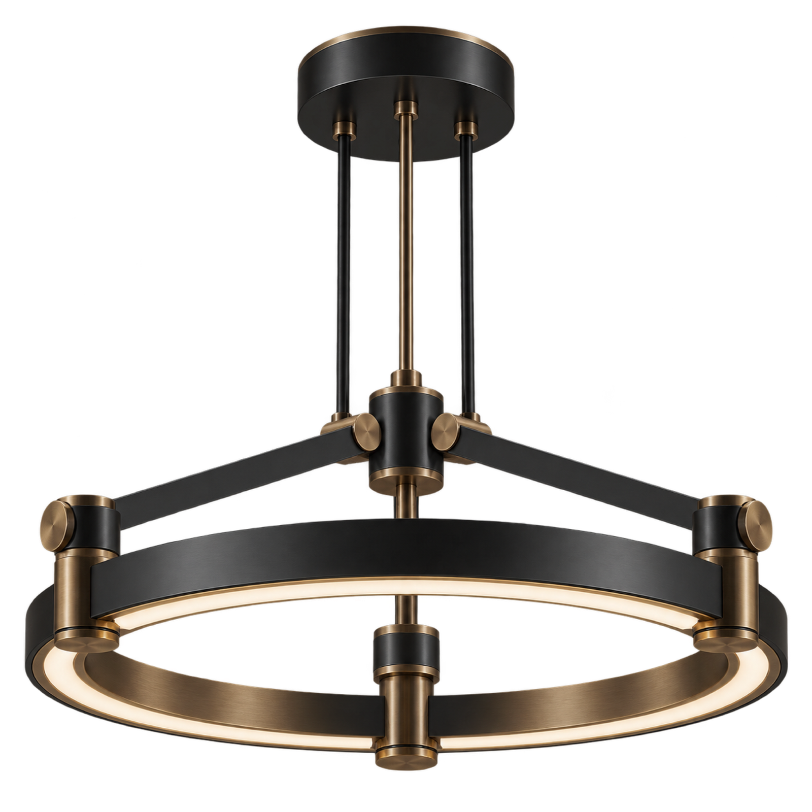Custom black and bronze modular light fixture